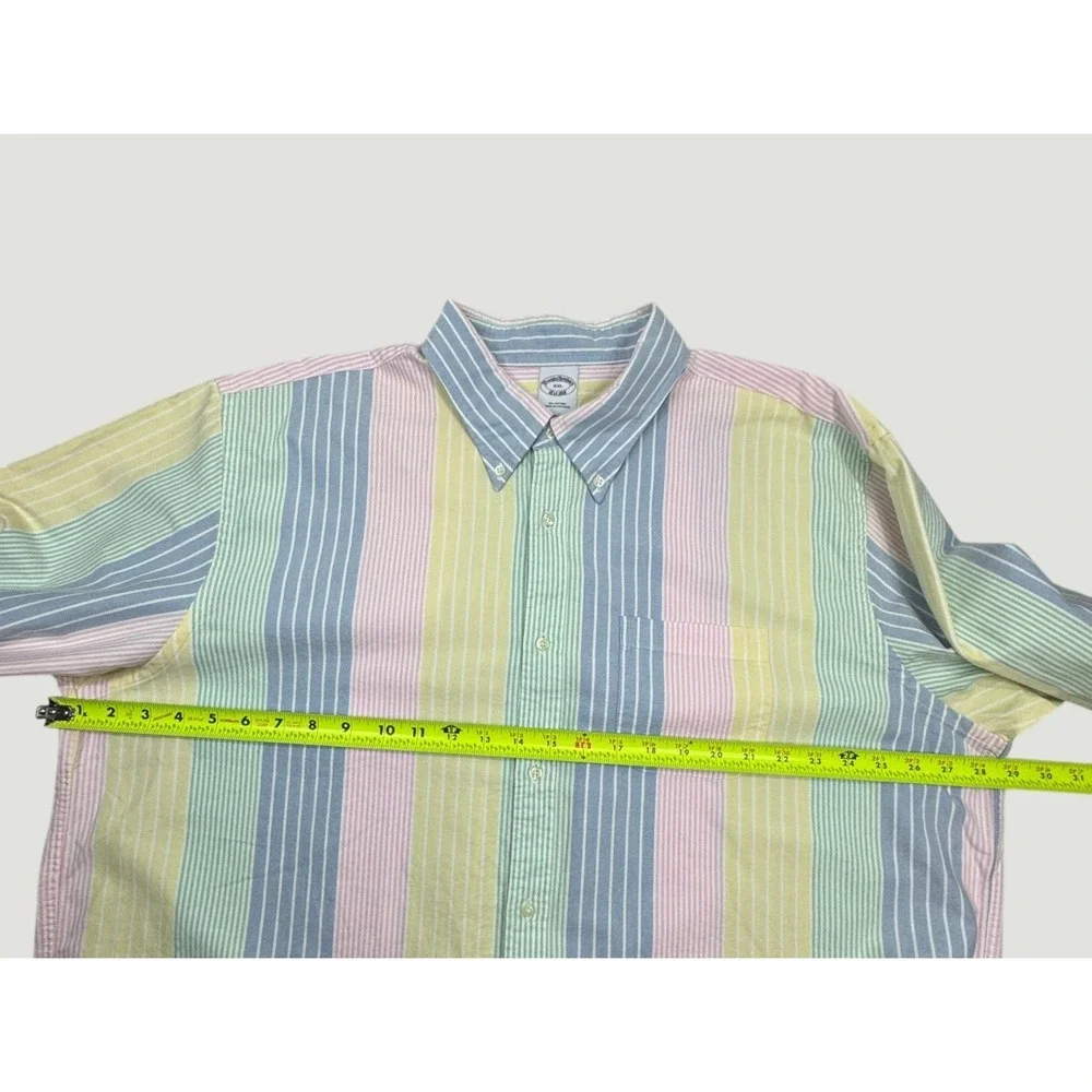 Brooks Brothers The Friday Oxford Shirt Mens XXL Multi Color Pastel Stripe‎ NEW